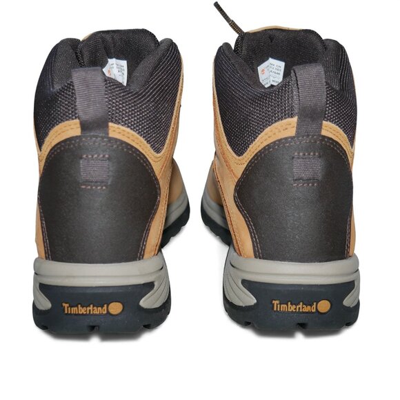 Timberland Mens Waterproof Mid Hiking Boots Size 13 Wheat Nubuck White Ledge NEW main image 4